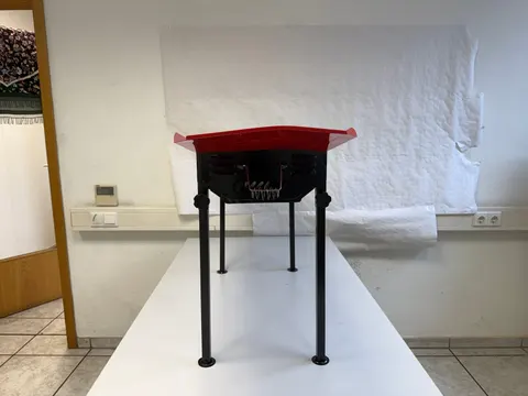 Holzkohlegrill Standgrill 120x31x65 cm tragbar BBQ Garten Camping Ablagen rot &ndash; Bild 4