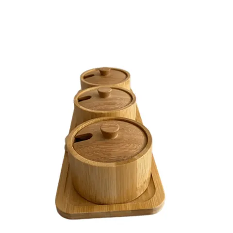 Gewürzbehälter Holz 3er Set Xani mit Dosierlöffel Gewürzdosen für Kräuter Tee &ndash; Bild 8