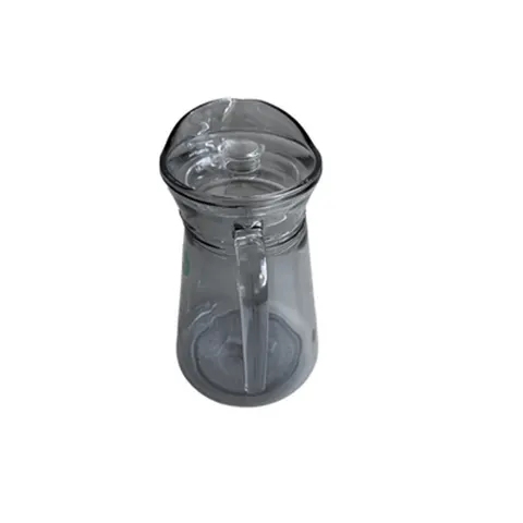 Wasserkrug Glas 1,3 L mit Deckel + 6 Trinkbecher 260 ml Set grau getönt – Bild 7
