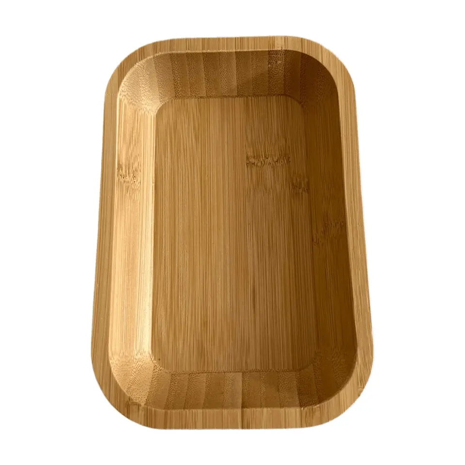 Holzschale 18 x 12 x 3,5 cm flach rechteckig Servierschale Snackschale Holz