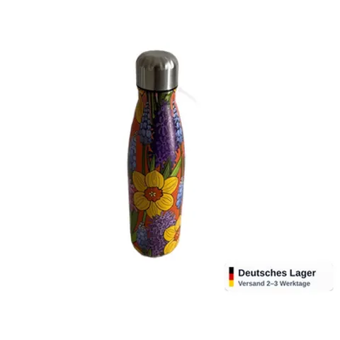 Thermoflasche 500ml Edelstahl doppelwandig Isolierflasche Sport Schule Blumen &ndash; Bild 7