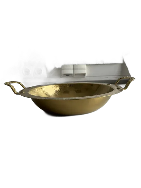 Edelstahl Servierschale mit Henkeln innen 24 cm Gold Xani Schale Obstschale – Bild 5