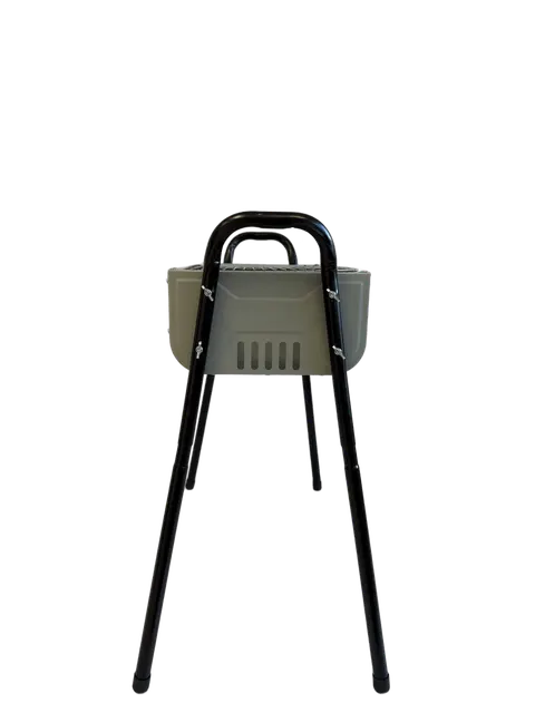 Holzkohlegrill Standgrill 56 x 25 x 57 cm Metall Grau Schwarz BBQ Garten – Bild 6