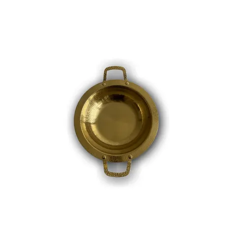Edelstahl Servierschale mit Henkeln innen 24 cm Gold Xani Schale Obstschale – Bild 6