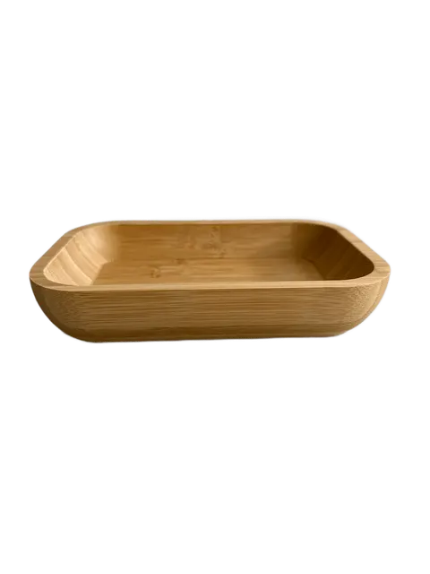 Holzschale 18 x 12 x 3,5 cm flach rechteckig Servierschale Snackschale Holz – Bild 3