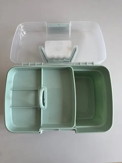 Xani Aufbewahrungsbox Kunststoff 27,5x17x15 cm mit Klappdeckel und Tragegriff – Bild 7