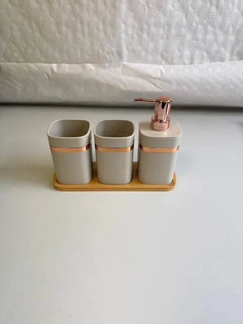 Badezimmer Zubehör Set 3-teilig Kunststoff Badzubehör Mehrfarbig Mei Qi Xani &ndash; Bild 5