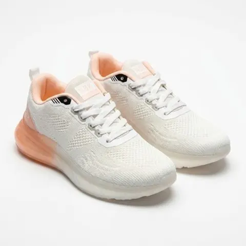 NBK Damen Sneaker Mesh Weiß Rosa Transparente Sohle Turnschuhe leicht Gr. 36-41