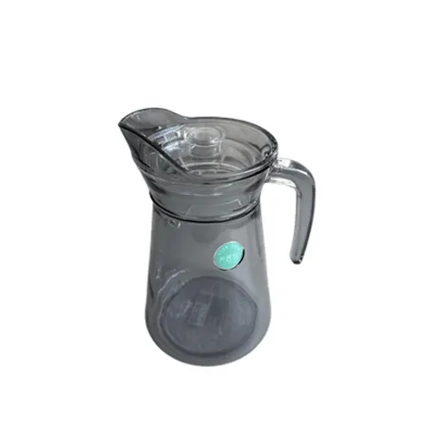 Wasserkrug Glas 1,3 L mit Deckel + 6 Trinkbecher 260 ml Set grau getönt – Bild 6