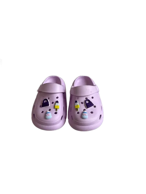 Xani Kinder Clogs EVA Flieder mit Charms Gartenschuhe Badeschuhe Hausschuhe – Bild 3