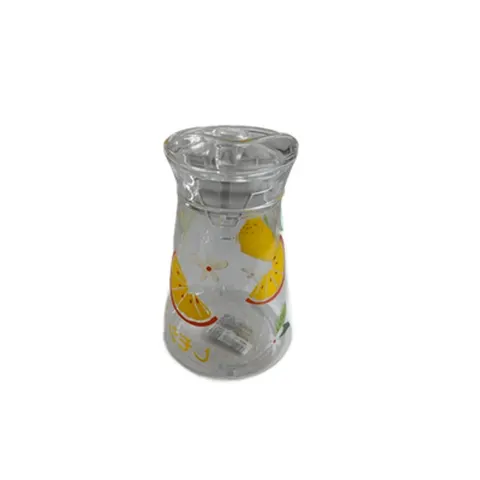 Wasserkrug Glas 1,3 L mit Deckel + 6 Trinkbecher 260 ml Set Zitronen-Motiv – Bild 7