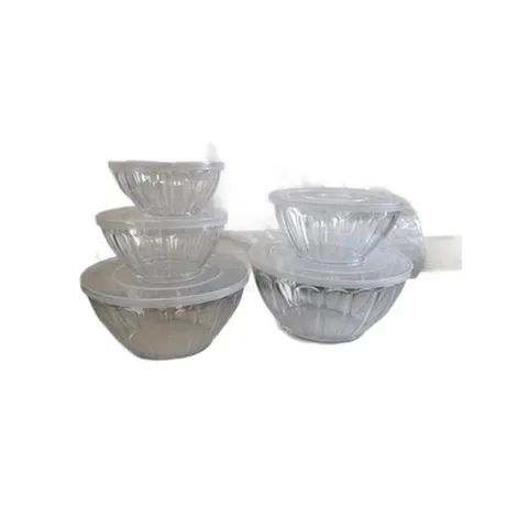 Salatschüssel mit Deckel 5er Set Kunststoff stapelbar Schüssel Set Meal Prep &ndash; Bild 7