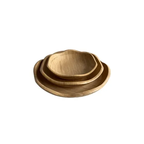Holzschalen 3er Set Blütenform stapelbar Obstschale Natur 15/20/25cm Xani &ndash; Bild 5