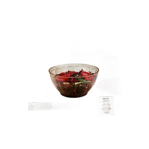 Salatschüssel mit Deckel 5er Set Kunststoff stapelbar Schüssel Set Meal Prep &ndash; Bild 9