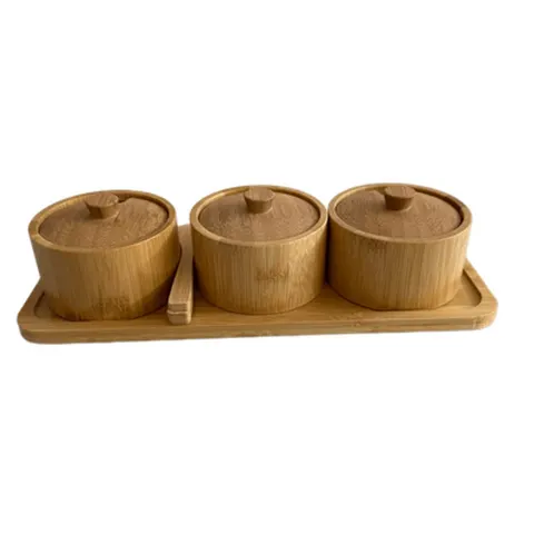 Gewürzbehälter Holz 3er Set Xani mit Dosierlöffel Gewürzdosen für Kräuter Tee &ndash; Bild 7
