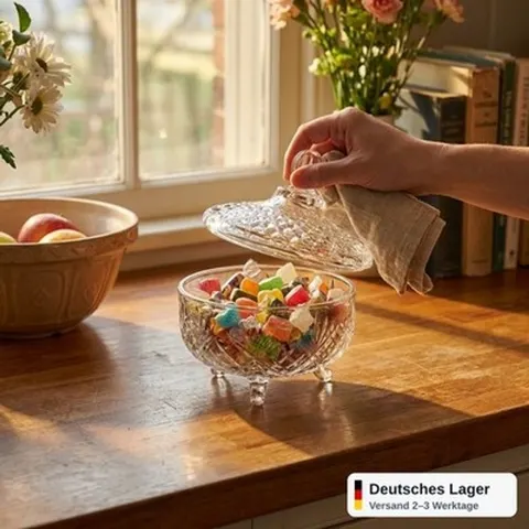 Zuckerdose Glas mit Deckel 260 ml Bonbonglas Vorratsglas Gewürzdose transparent