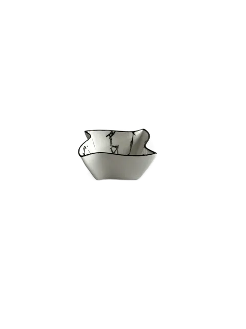 Keramik Snackschalen 4er Set Marmor-Optik Weiß Xani Dipschalen Servierschalen – Bild 6