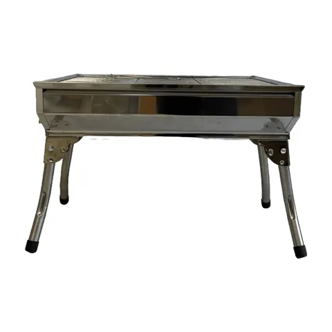 Holzkohlegrill Edelstahl tragbar Tischgrill Grillfläche 42 x 28 cm BBQ Camping