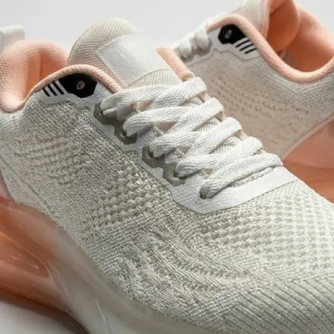 NBK Damen Sneaker Mesh Weiß Rosa Transparente Sohle Turnschuhe leicht Gr. 36-41 &ndash; Bild 3