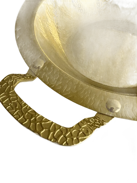 Edelstahl Servierschale mit Henkeln innen 24 cm Gold Xani Schale Obstschale – Bild 4