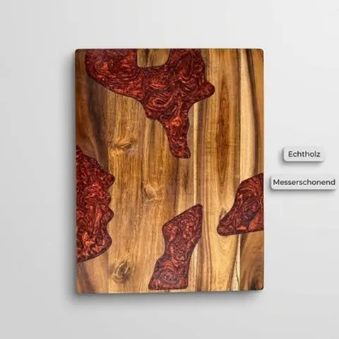 Xani Schneidebrett Holz 31 x 24 cm 1,5 cm dick Holzbrett Küche Schneidunterlage – Bild 3
