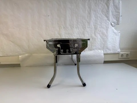 Holzkohlegrill Edelstahl tragbar Tischgrill Grillfläche 42 x 28 cm BBQ Camping – Bild 3