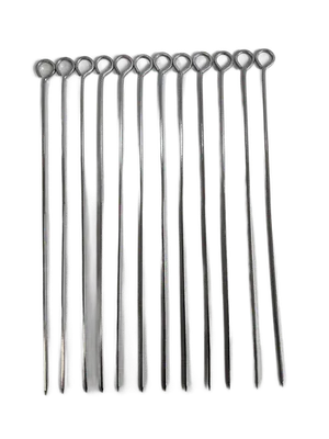 Grillspieße 12er Set 40 cm Metall Schaschlikspieße mit Ring BBQ Fleischspieße – Bild 5