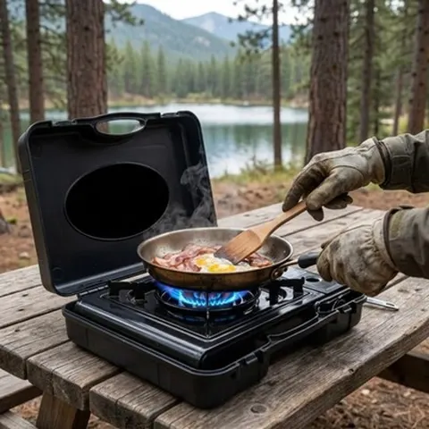 Gaskocher Camping 1-flammig mit Koffer tragbar Outdoor Zündmechanismus &ndash; Bild 3