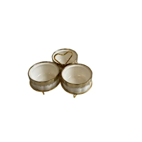 Snackschalen Set 3-teilig Keramik mit Deckel Schalen Vorratsdose Küche – Bild 5