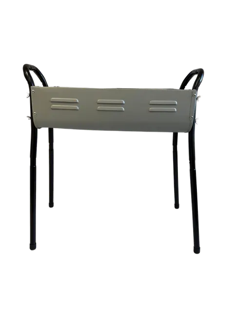 Holzkohlegrill Standgrill 56 x 25 x 57 cm Metall Grau Schwarz BBQ Garten – Bild 7