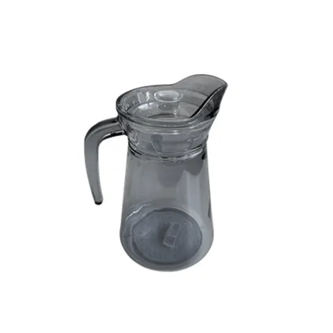 Wasserkrug Glas 1,3 L mit Deckel + 6 Trinkbecher 260 ml Set grau getönt – Bild 8