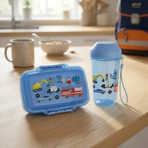 Lunchbox Kinder mit Trinkbecher Set Brotdose Kinder Schule Kindergarten Xani