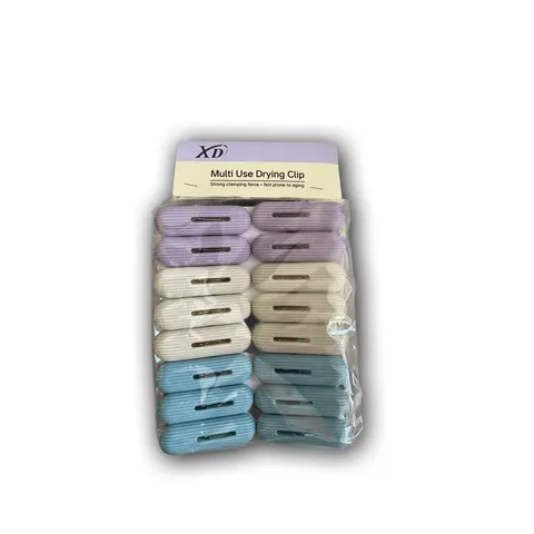 Wäscheklammern Kunststoff Doppelpack 2 x 16 Stück 32 Klammern Lila Weiß Blau – Bild 3