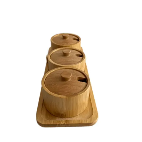 Gewürzbehälter Holz 3er Set Xani mit Dosierlöffel Gewürzdosen für Kräuter Tee &ndash; Bild 6