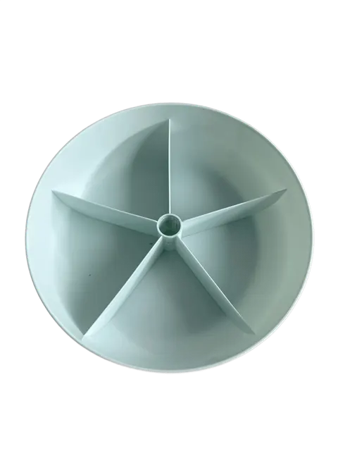 Servierplatte rund 5 Fächer Snackschale mit Deckel Blau 28,5 cm Kunststoff – Bild 4