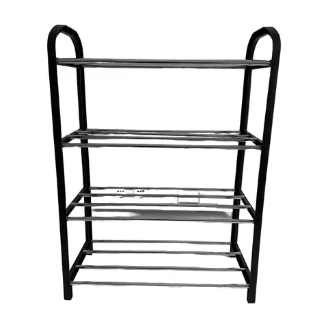 Schuhregal 4 Ebenen 42 x 19 x 59 cm Schwarz Schuhablage zum Stecken Yuan Heng