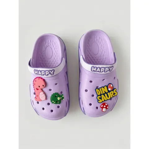 Kinder Clogs Dino Hausschuhe EVA Gr. 30-35 Mädchen Jungen Lila Hellblau Rosa – Bild 3