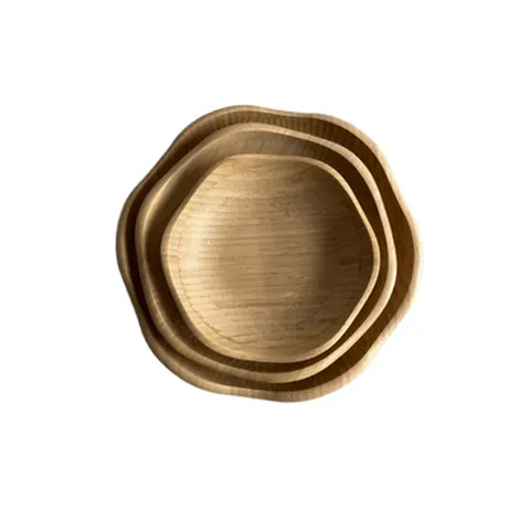 Holzschalen 3er Set Blütenform stapelbar Obstschale Natur 15/20/25cm Xani &ndash; Bild 3