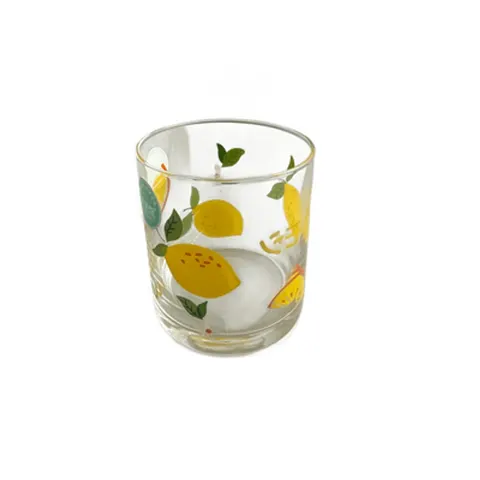 Wasserkrug Glas 1,3 L mit Deckel + 6 Trinkbecher 260 ml Set Zitronen-Motiv – Bild 5