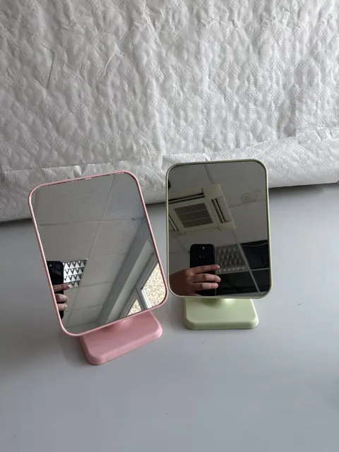 Kosmetikspiegel mit Standfuß Schminkspiegel rechteckig Rosa Grün Xuhong