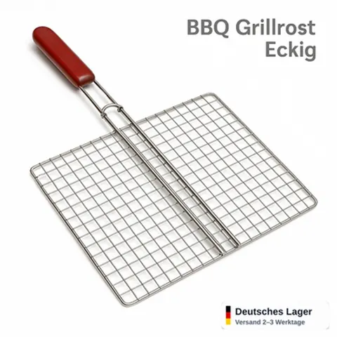 Grillrost 3er Set 28x21 cm Edelstahl Klappgriff BBQ Ersatzrost Holzkohlegrill – Bild 6