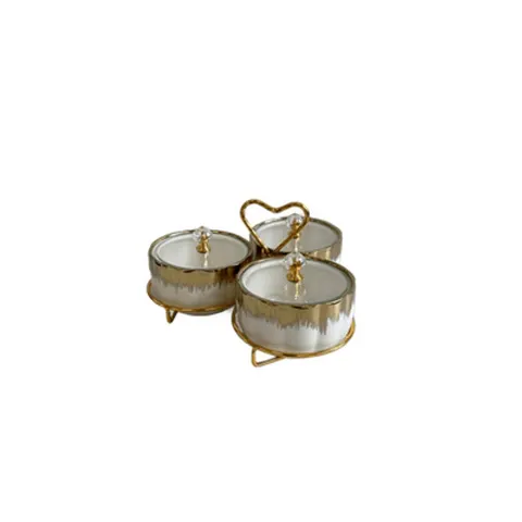 Snackschalen Set 3-teilig Keramik mit Deckel Schalen Vorratsdose Küche – Bild 6