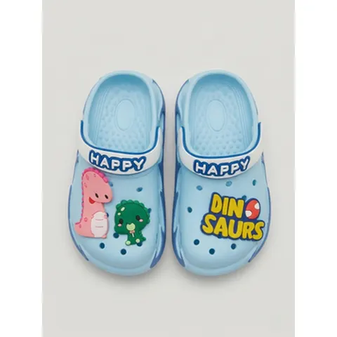 Kinder Clogs Dino Hausschuhe EVA Gr. 30-35 Mädchen Jungen Lila Hellblau Rosa – Bild 4