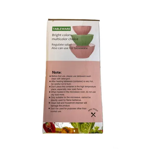 Salatschüssel mit Deckel 4er Set Kunststoff stapelbar Schüssel Set Meal Prep – Bild 5