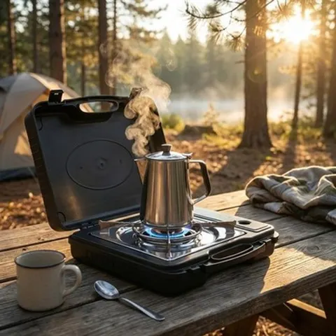 Gaskocher Camping 1-flammig mit Koffer tragbar Outdoor Zündmechanismus &ndash; Bild 4