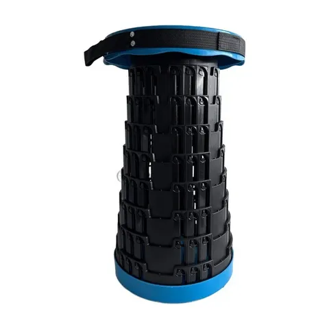 Teleskop-Hocker faltbar bis 120 kg höhenverstellbar Klapphocker Camping Blau