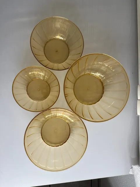 Salatschüssel mit Deckel 4er Set Kunststoff Schüssel Set Gold Küche Xani – Bild 4