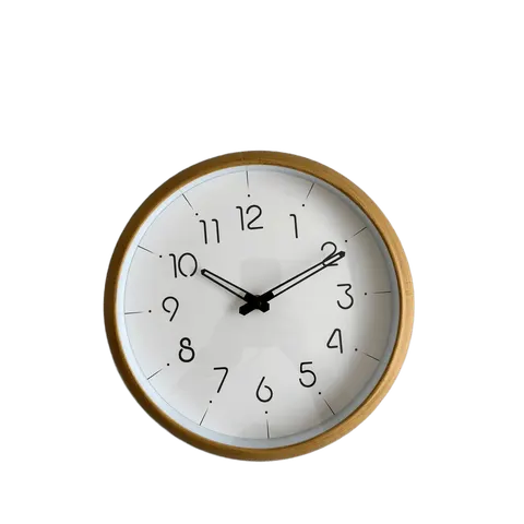 Wanduhr 30cm Holz Hell Modern Klassisch Lautlos Quarz Küche Büro Wohnzimmer – Bild 3